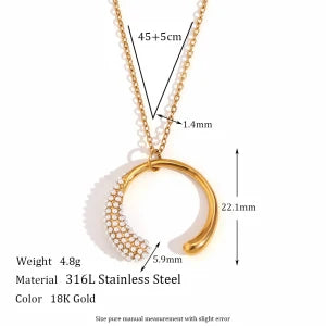 E.B.belle Imitation Pearl Series Necklace Irregular Shape Jewelry Stainless Steel 18K Gold Plated For Elegant Women Charm Gift