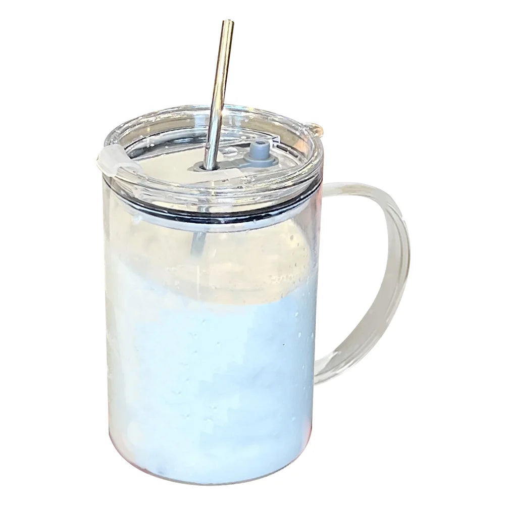 1000ML Large-capacity Glass With Lid And Straw Temperature Resistance Glass Water Cup For Beer Iced Coffee Tea Glass