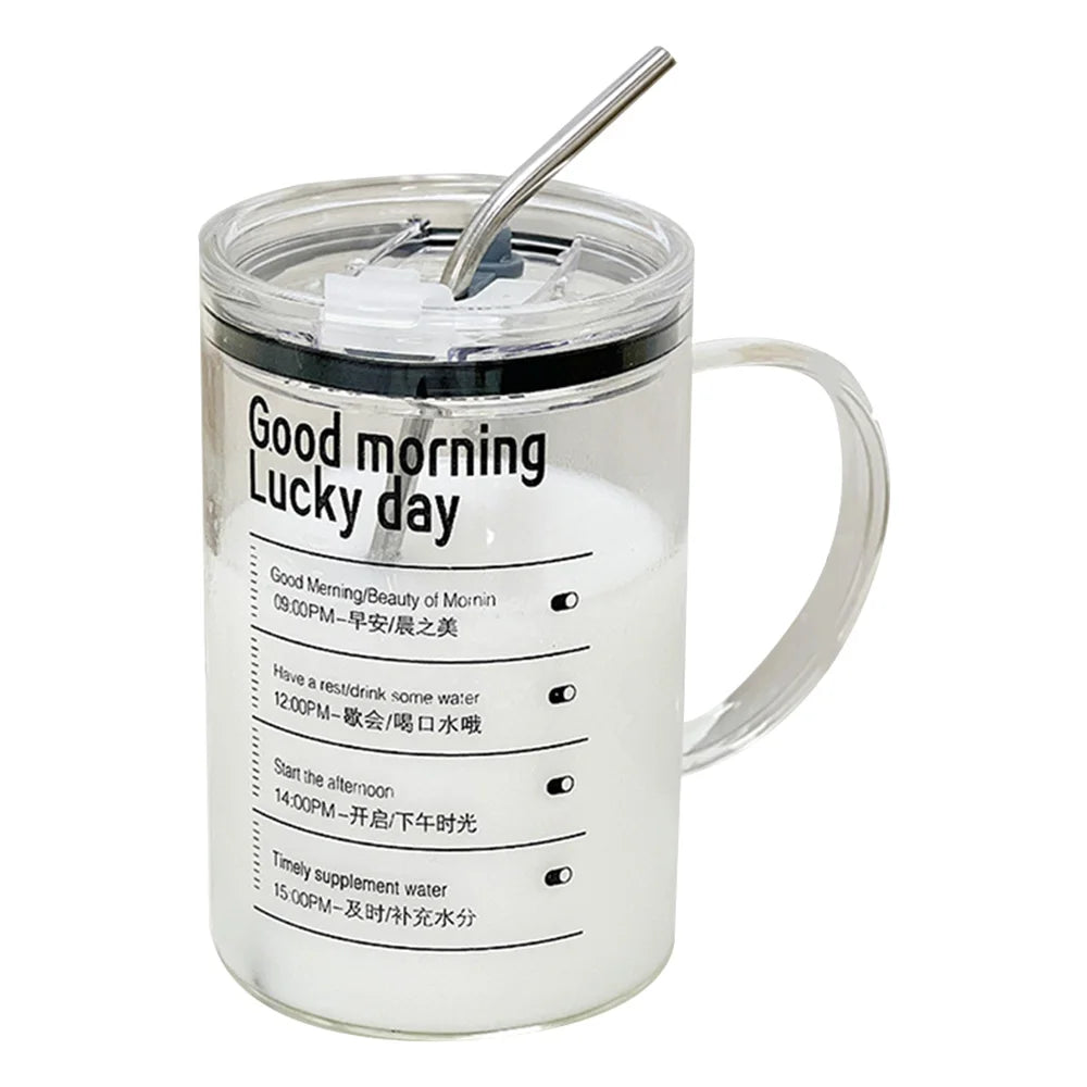 1000ML Large-capacity Glass With Lid And Straw Temperature Resistance Glass Water Cup For Beer Iced Coffee Tea Glass