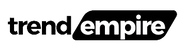 Black 'trend empire' logo on a white background